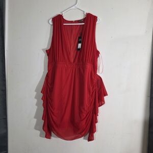 Fashion Nova Vibrant Red Backless Dress